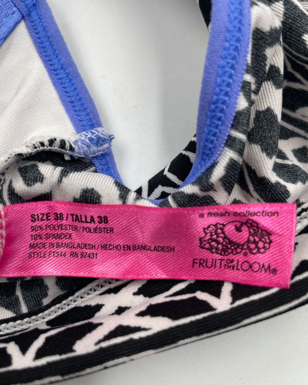 Fruit OF The Loom Black Sport Bra For Women X Large