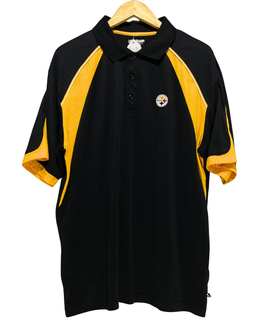 NFL Black Sport Polo T Shirt For Men XL
