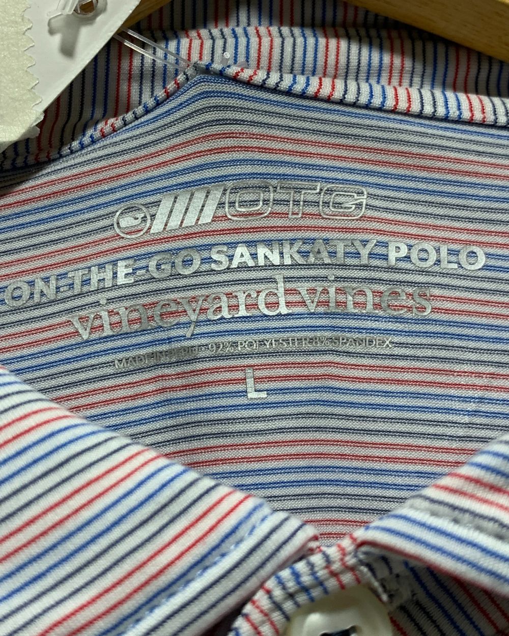 Vineyard Vines Blue Sport Polo T Shirt For Men L