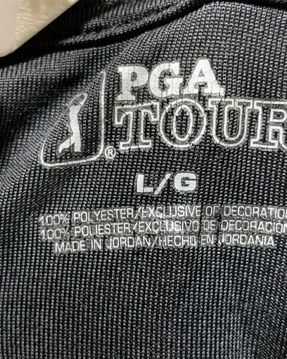 PGA Tour Black Sport Polo T Shirt For Men L