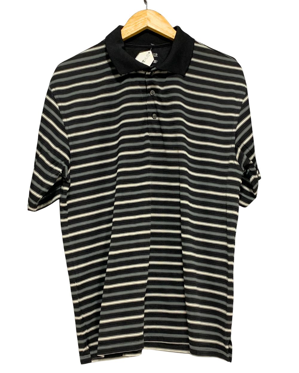 PGA Tour Black Sport Polo T Shirt For Men L