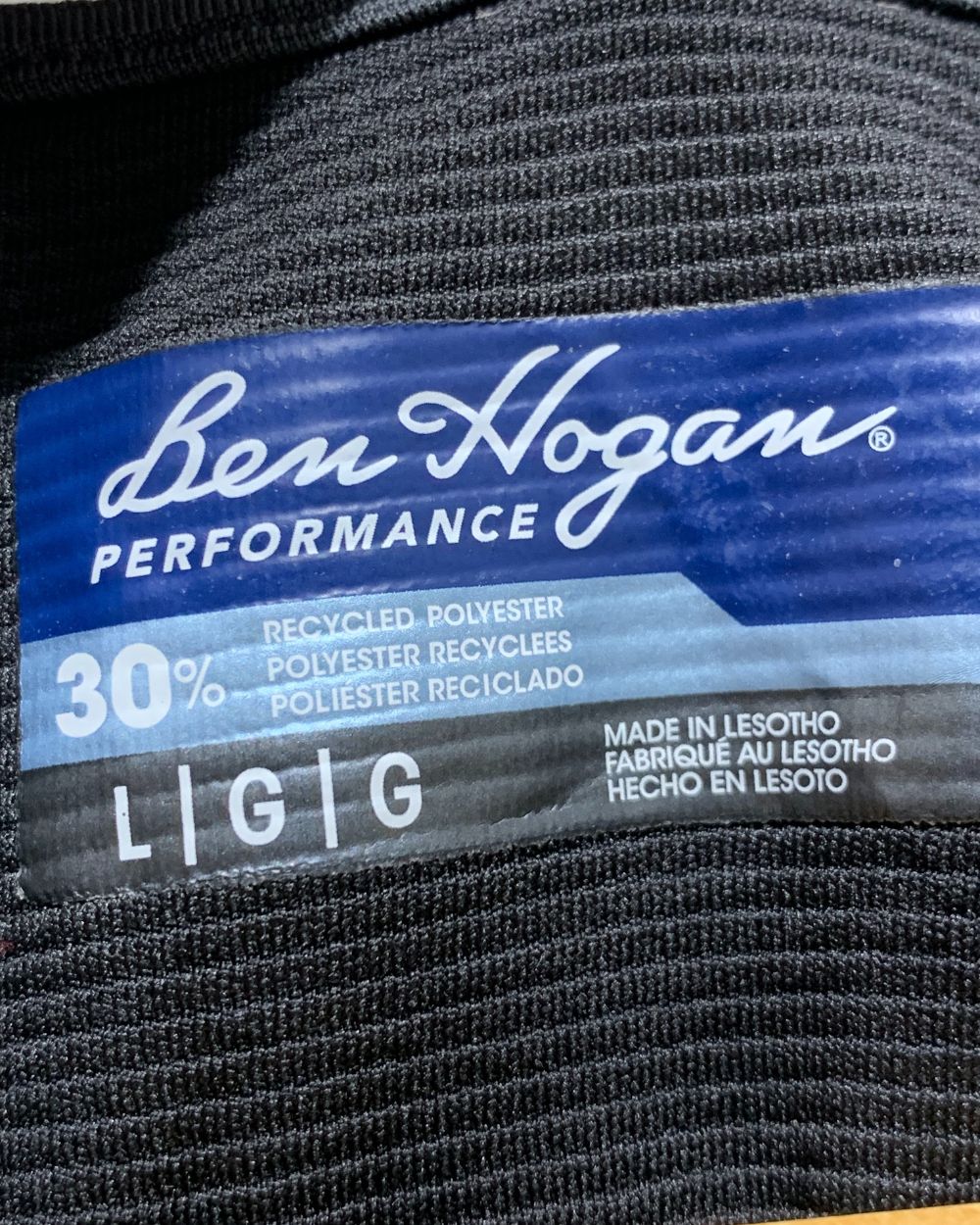 Ben Hogan Black Sport Polo T Shirt For Men L