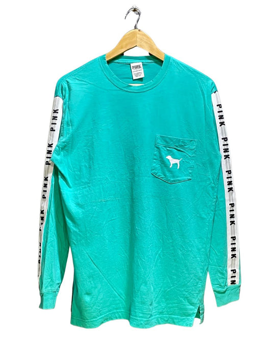 Pink Green Cotton T Shirt For Women X Small | ThriftHub.pk