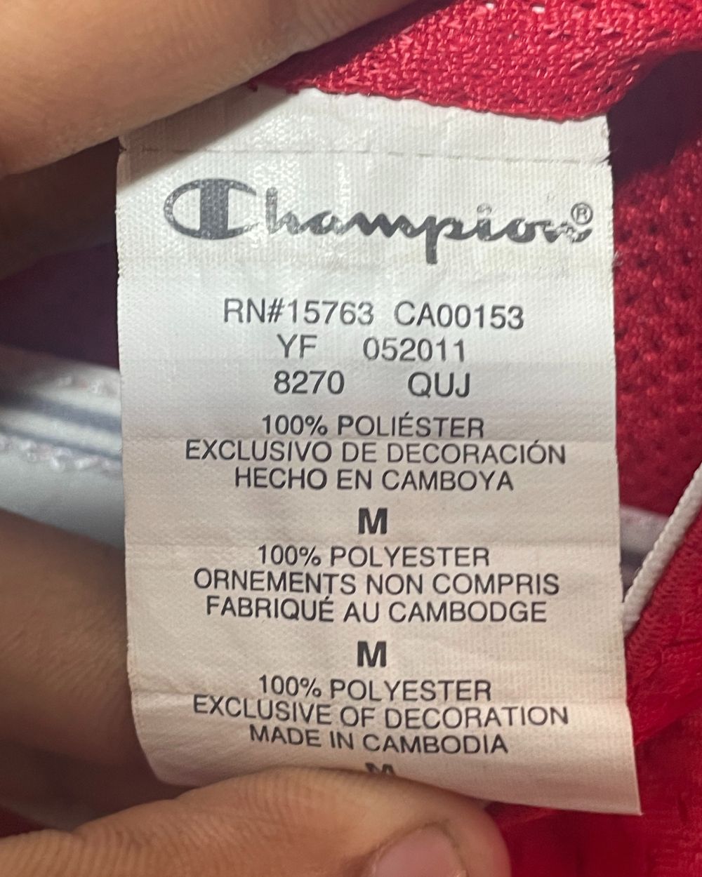 Champion Red Sport Short For Women Large | ThriftHub.pk