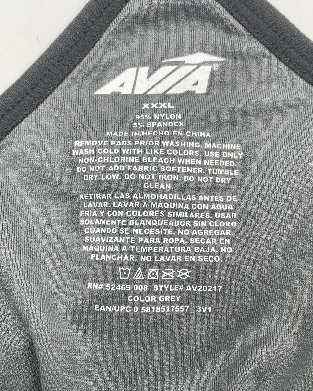 Avia Gray Sport Bra For Women 3X Large | ThriftHub.pk