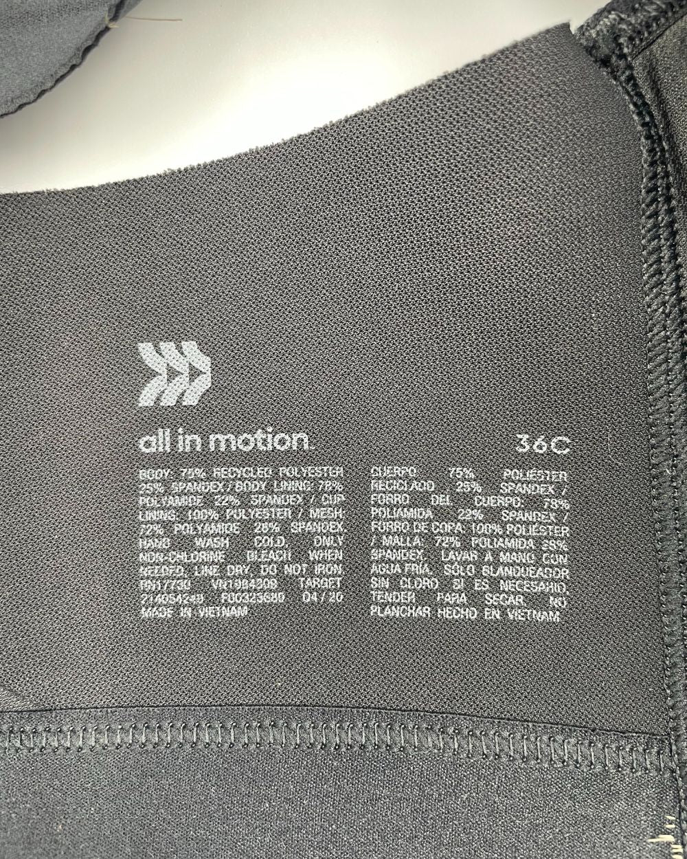 All In Motion Black Sport Bra For Women L | ThriftHub.pk