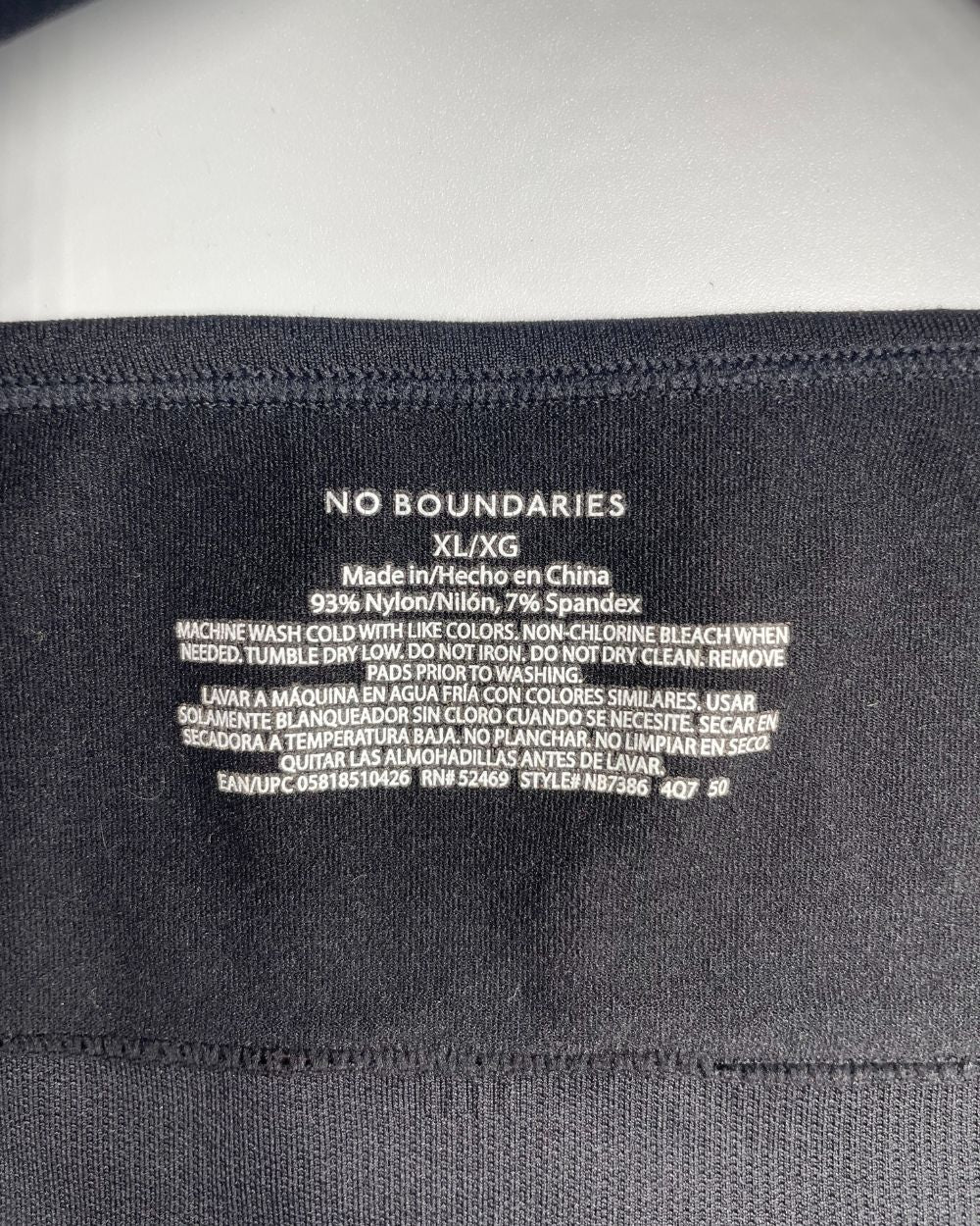 No Boundaries Black Sport Bra For Women XL | ThriftHub.pk