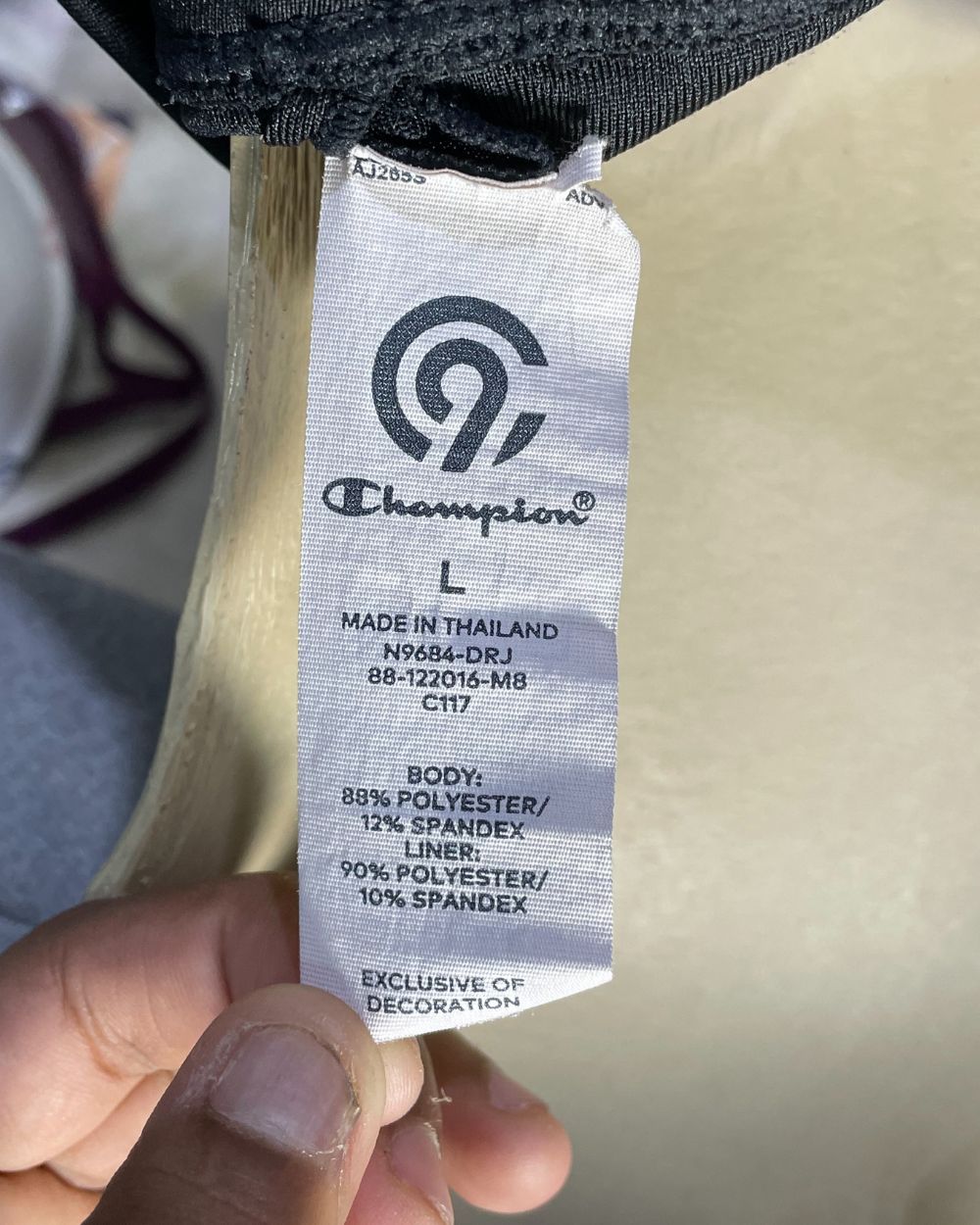 Champion Black Bra For Women Large | ThriftHub.pk