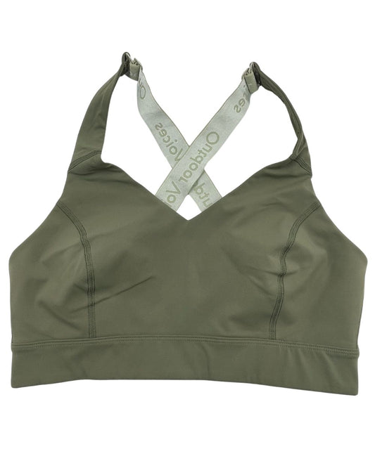 Outdoor Voices Green Pink Sport Bra For Women X Large | ThriftHub.pk