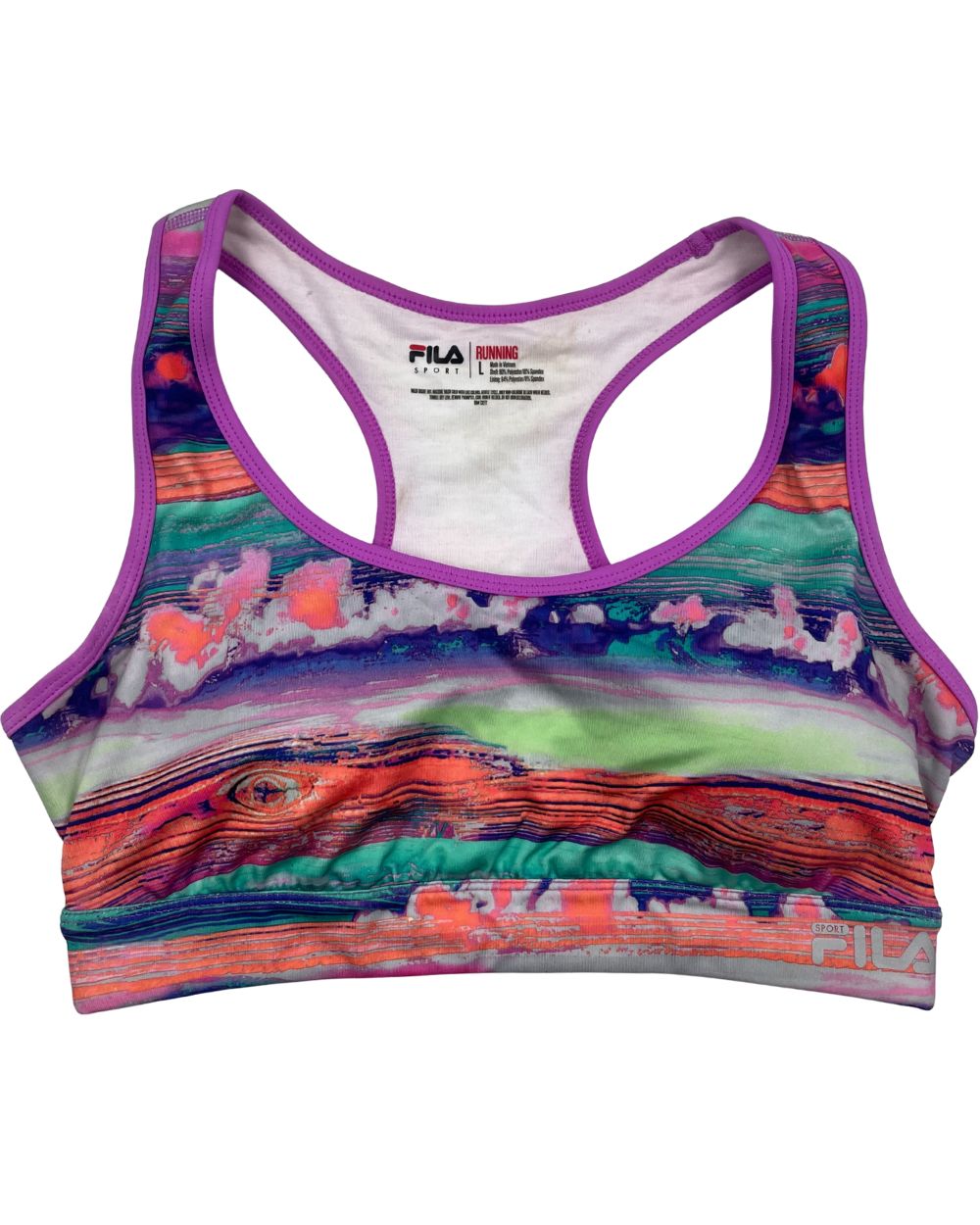 Fila Green Sport Bra For Women Large