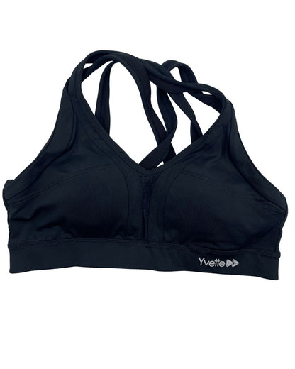Yvette Black Sport Bra For Women Large