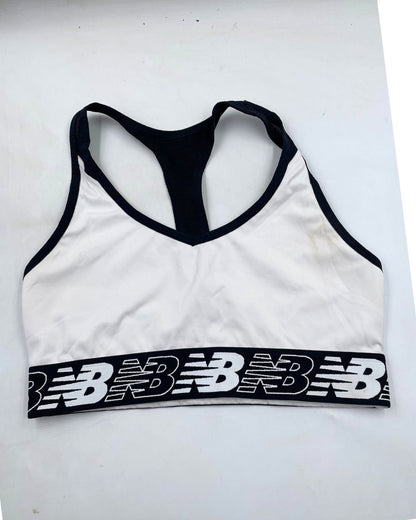 New Balance White Sport Bra For Women Medium