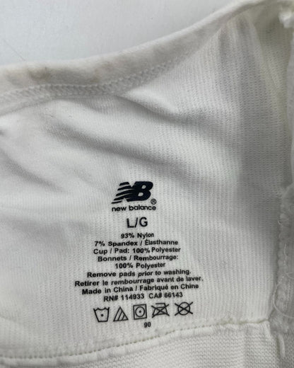 New Balance White Sport Bra For Women Large