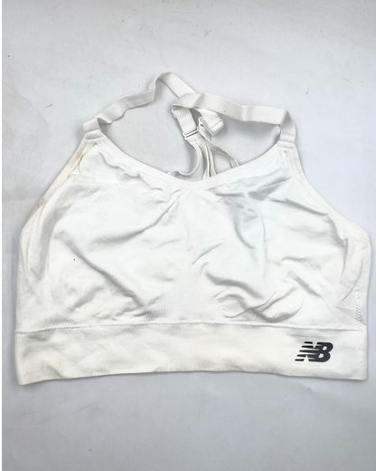 New Balance White Sport Bra For Women Large