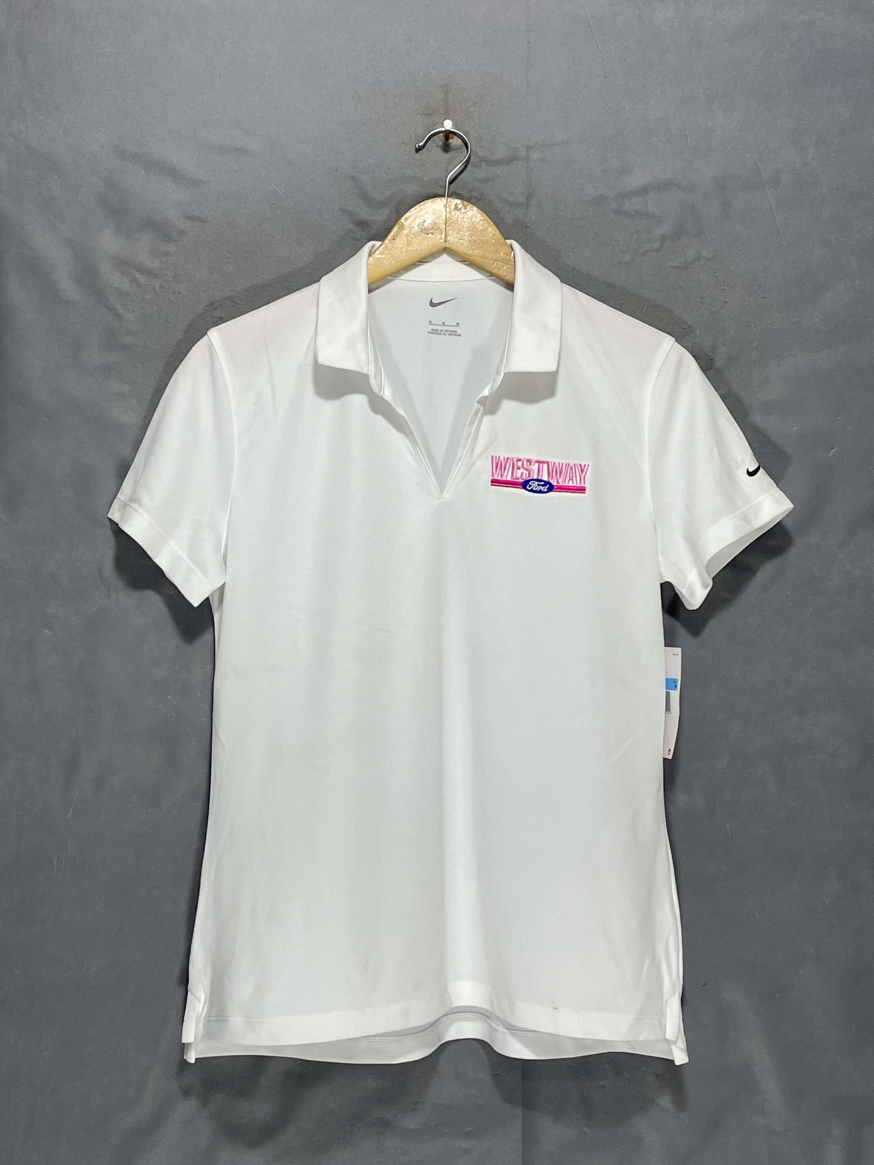 Nike White Sport Polo T Shirt For Women M | ThriftHub.pk
