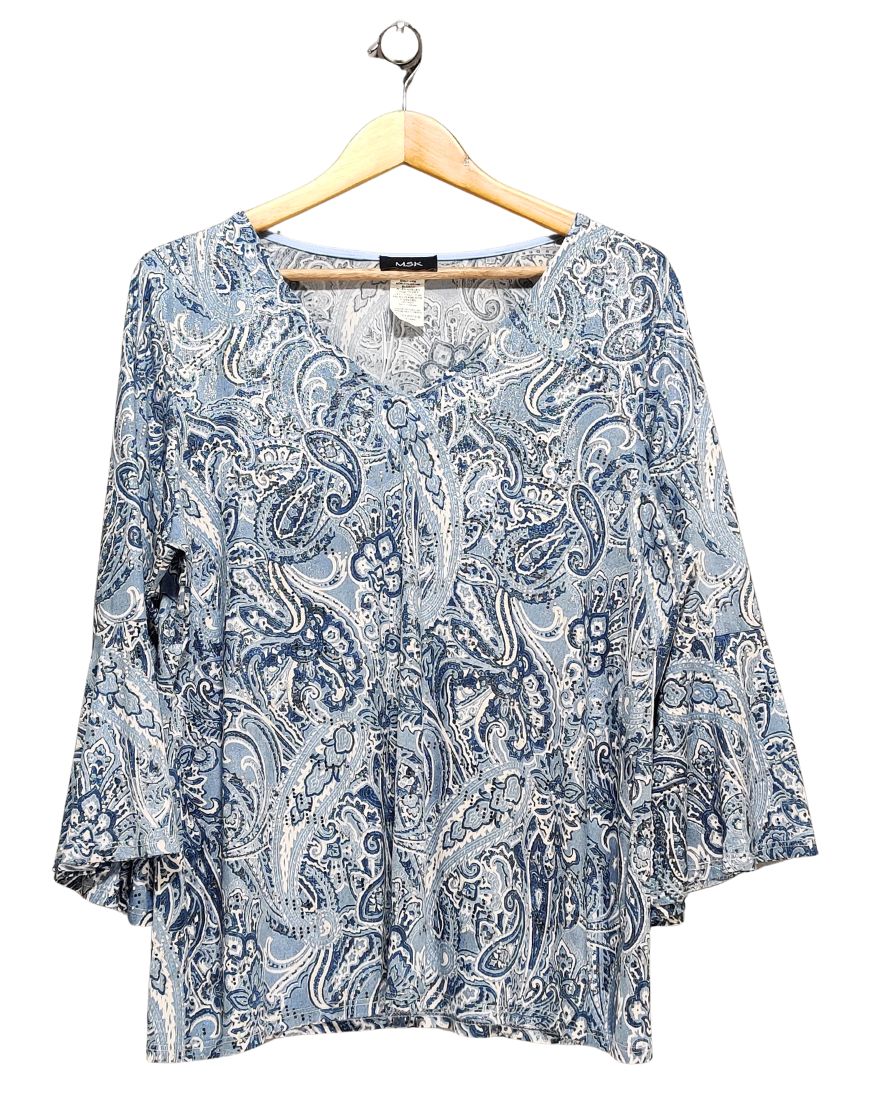 MSK Blue Sport T Shirt For Women X Large