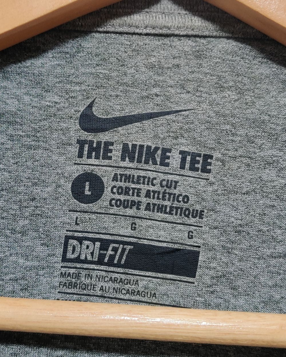 Nike Gray Sport T Shirt  For Men L
