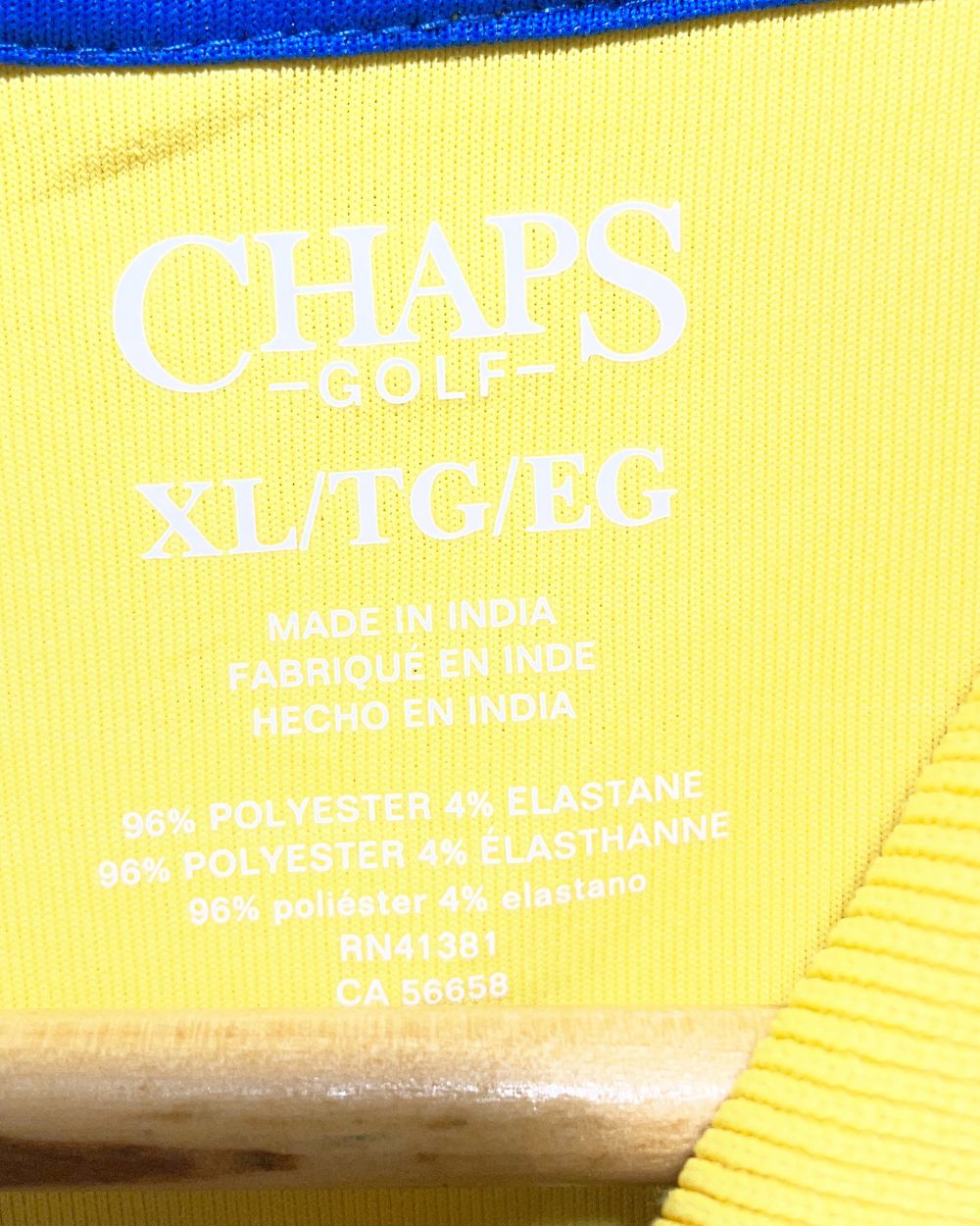 Chaps Yellow Sport Polo T Shirt  For Men XL