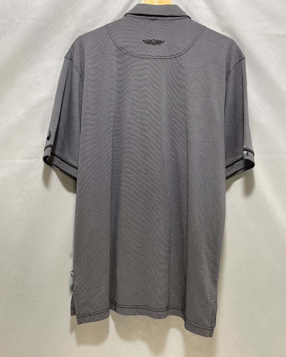 Straight Down Gray Sport Polo T Shirt  For Men L