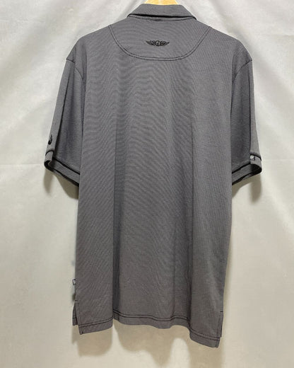 Straight Down Gray Sport Polo T Shirt  For Men L