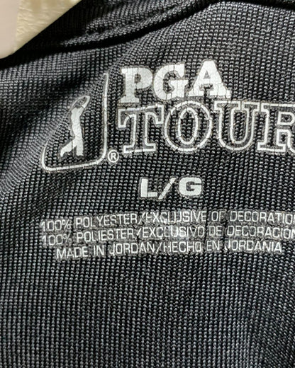 PGA Tour Black Sport Polo T Shirt  For Men L