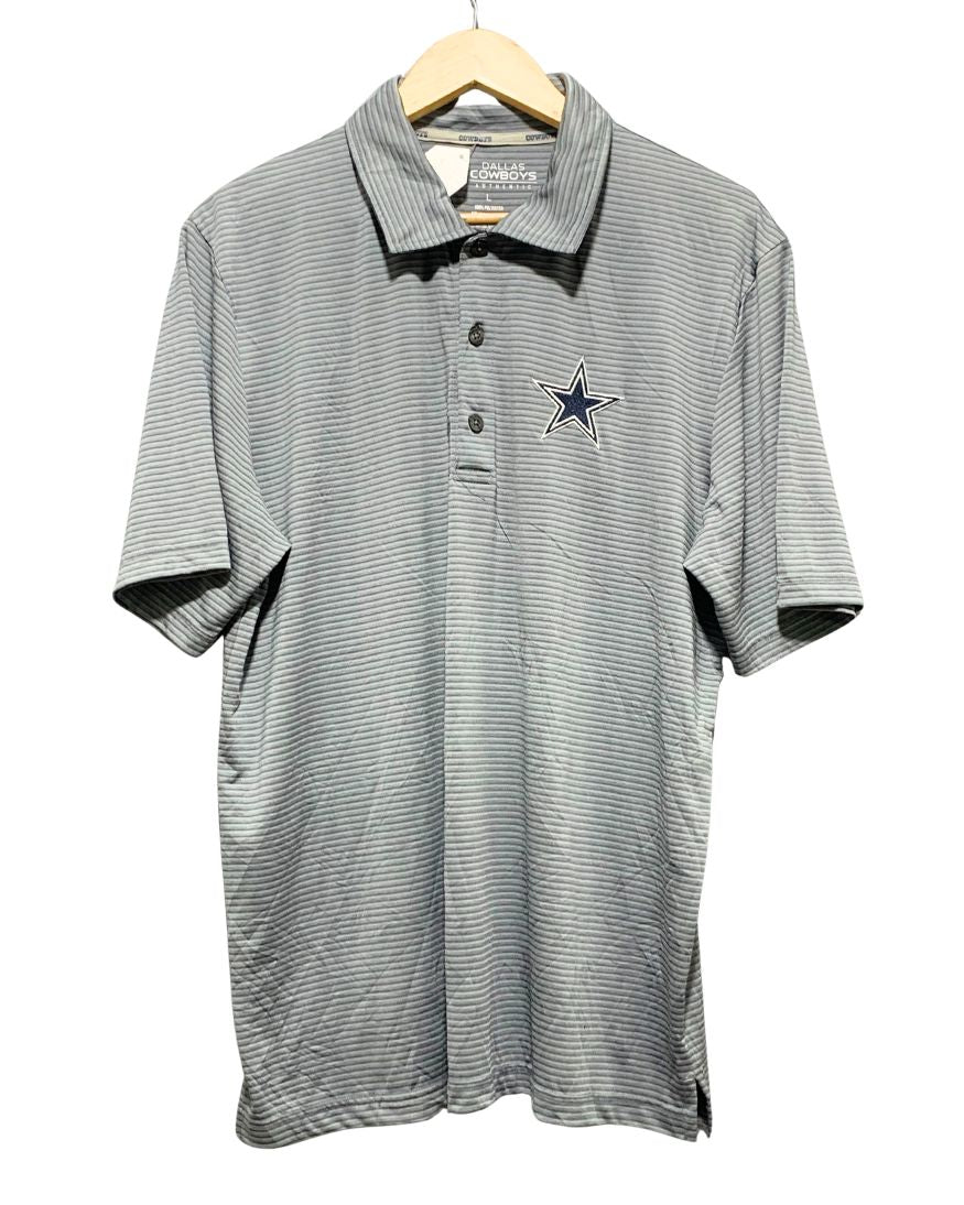 Dallas Cowboys Gray Sport Polo T Shirt  For Men L