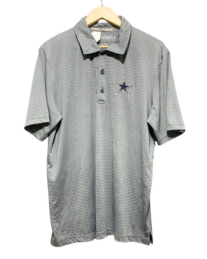 Dallas Cowboys Gray Sport Polo T Shirt  For Men L