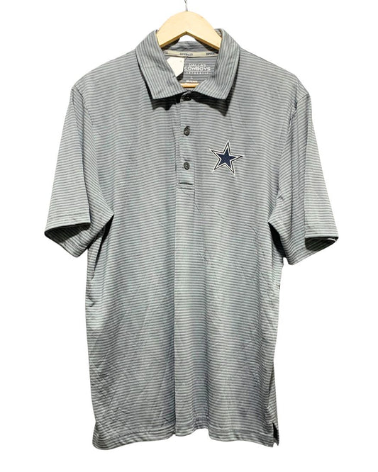 Dallas Cowboys Gray Sport Polo T Shirt  For Men L