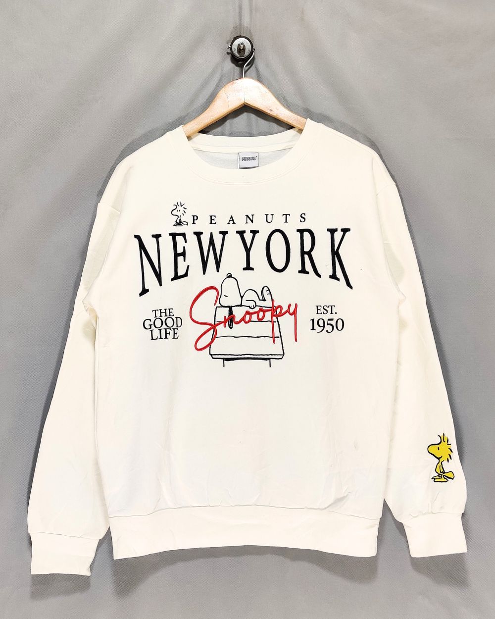 Peanuts White For Men Sport Sweatshirt M