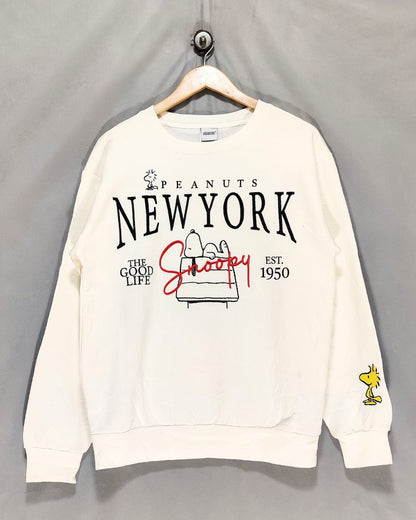 Peanuts White For Men Sport Sweatshirt M