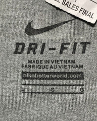Nike Gray Sport T Shirt  For Men Large