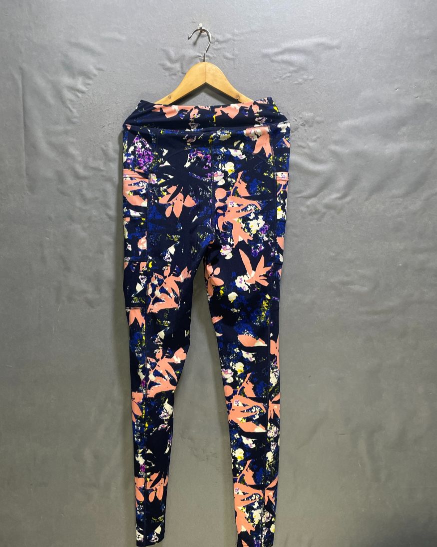 Pop Fit Blue Sport Tights For Women XS | ThriftHub.pk