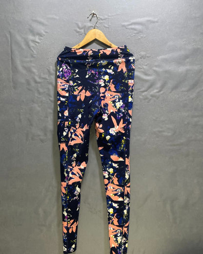 Pop Fit Blue Sport Tights For Women XS | ThriftHub.pk