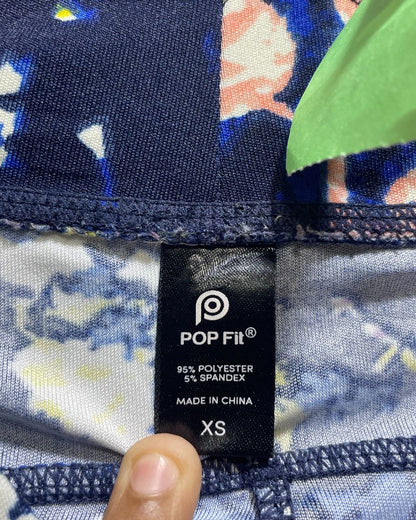 Pop Fit Blue Sport Tights For Women XS | ThriftHub.pk