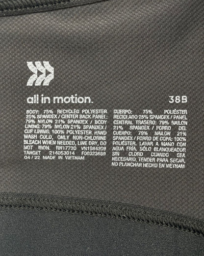 All In Motion Black Sport Bra For Women L | ThriftHub.pk