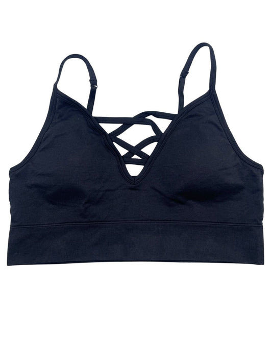 No Boundaries Black Sport Bra For Women XL | ThriftHub.pk