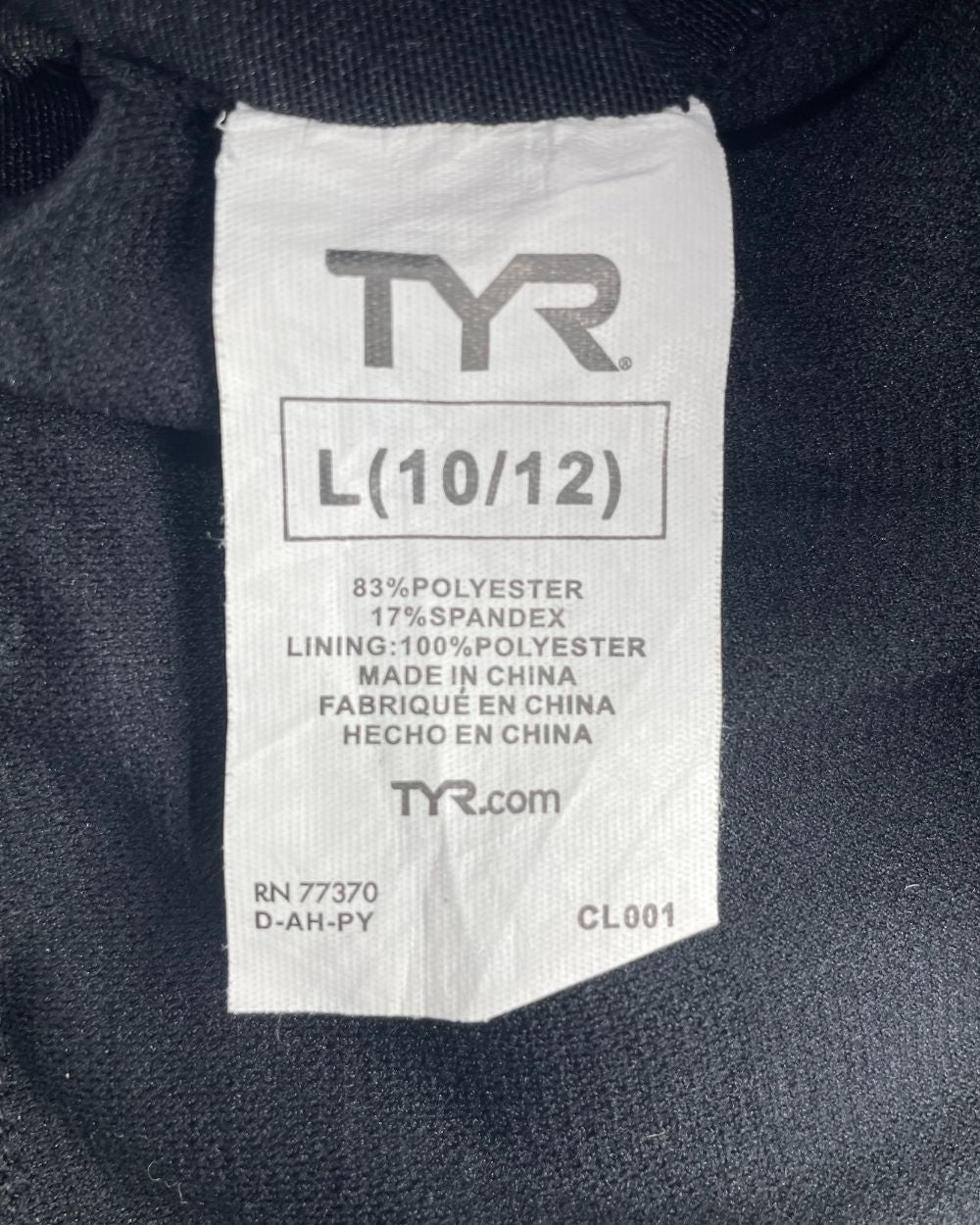 TYR Black Sport Bra For Women L | ThriftHub.pk