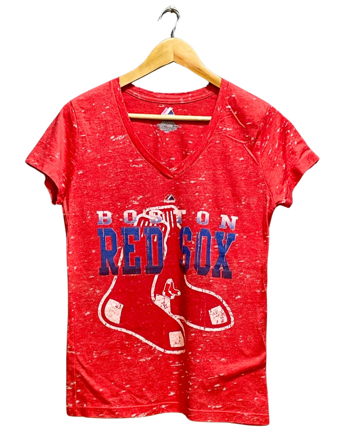 Majestic Red Cotton T Shirt For Women L | ThriftHub.pk