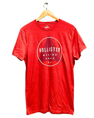 Hollister Red Cotton T Shirt For Women M | ThriftHub.pk