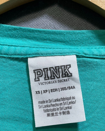 Pink Green Cotton T Shirt For Women X Small | ThriftHub.pk