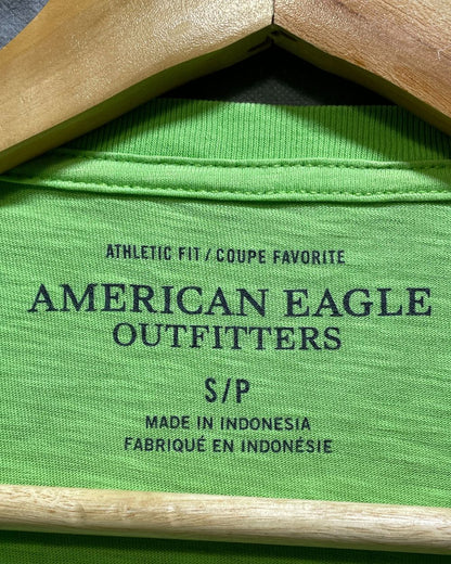 American Eagle Green Cotton T Shirt For Small | ThriftHub.pk