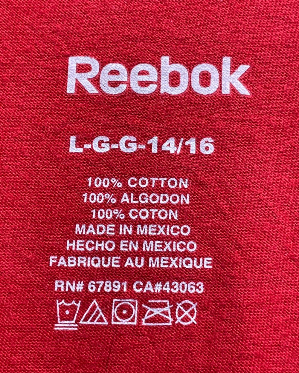 Reebok Red Cotton T Shirt For Girls Medium | ThriftHub.pk