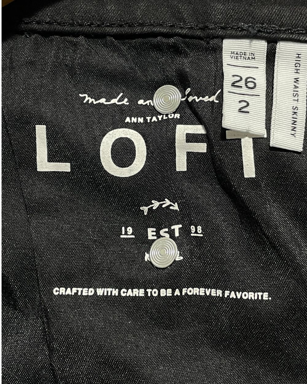 Loft Black Jeans For Women X Small | ThriftHub.pk