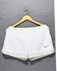 Nike White Sport Short For Women Large | ThriftHub.pk