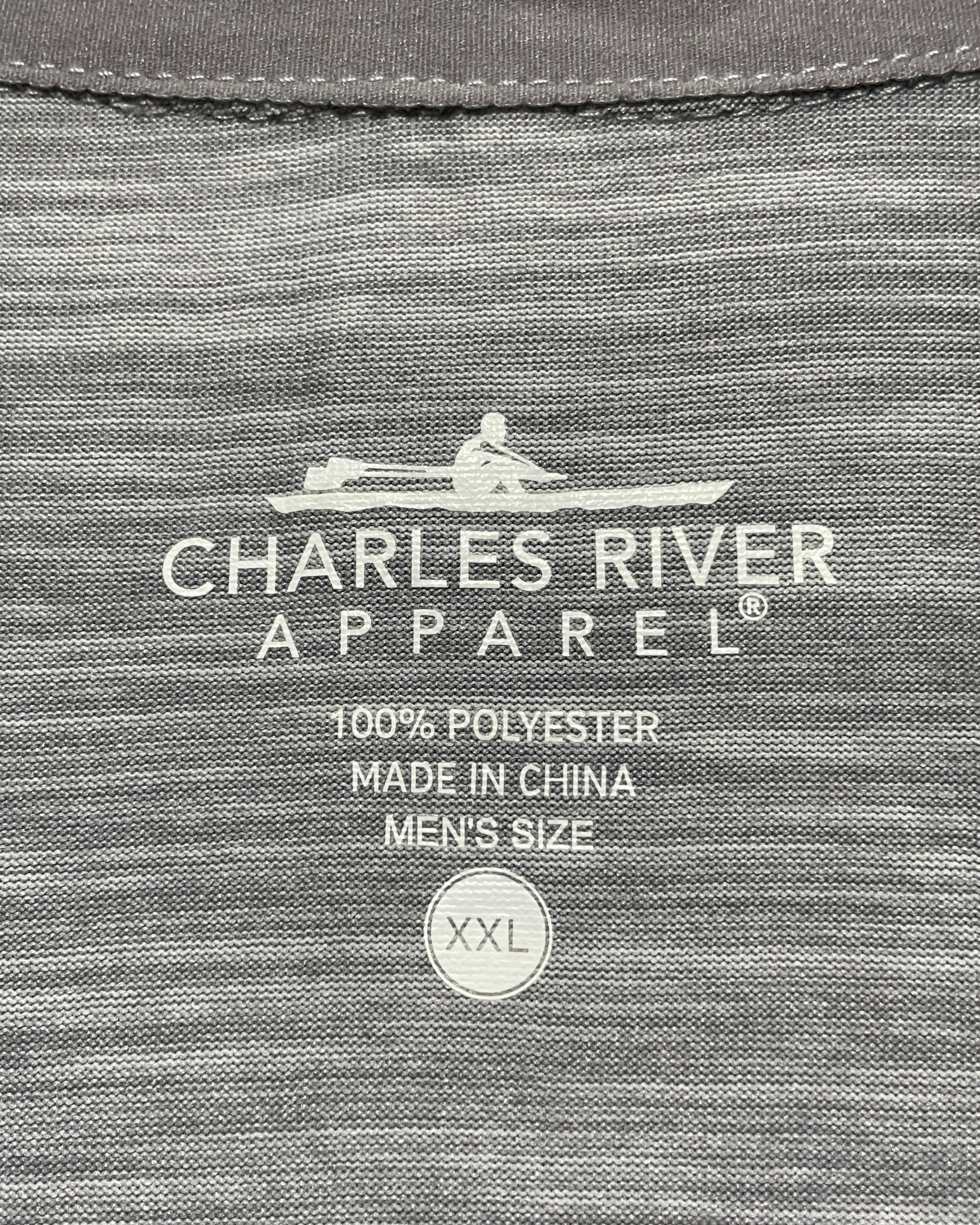 Charles River Gray Sport Polo T Shirt For Men XXL | ThriftHub.pk