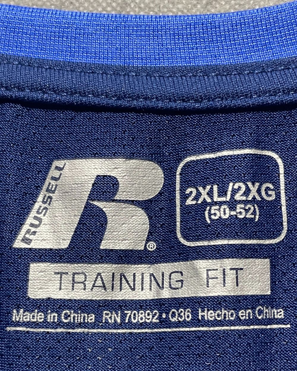Russell Blue Sport T Shirt  For Men X Large