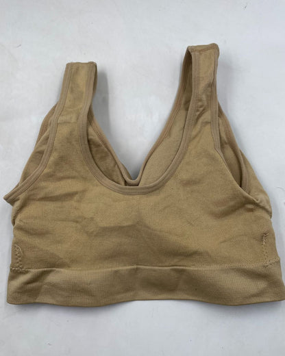 Thrift Hub Cream Sport Bra For Women Medium
