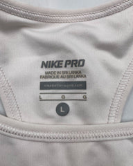Nike Pro White Sport Bra For Women Large