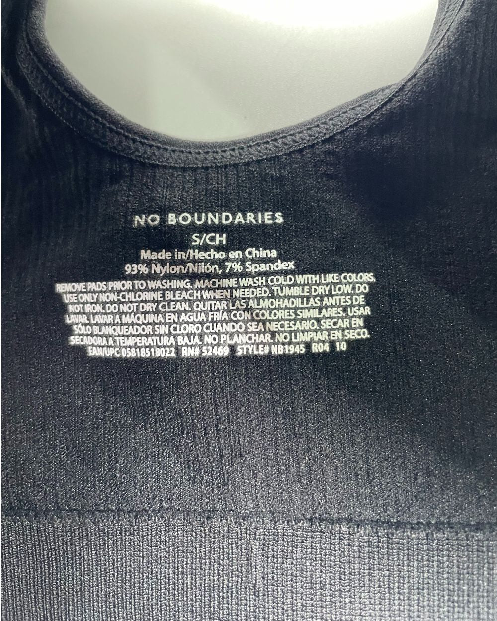 No Boundaries Black Sport Bra For Women Small