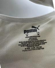 Puma White Sport Bra For Women Medium